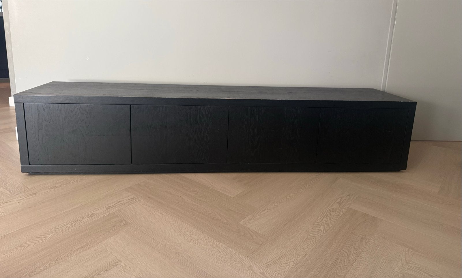 Goossens Barcelona TV meubel zwart, Gebruikt, Ophalen of Verzenden, 200 cm of meer, Minder dan 100 cm