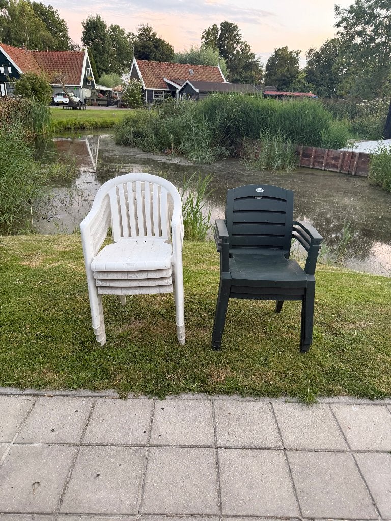 Tuinstoelen Hartman en Grosfillex, Ophalen, Gebruikt, Kunststof, Stapelbaar