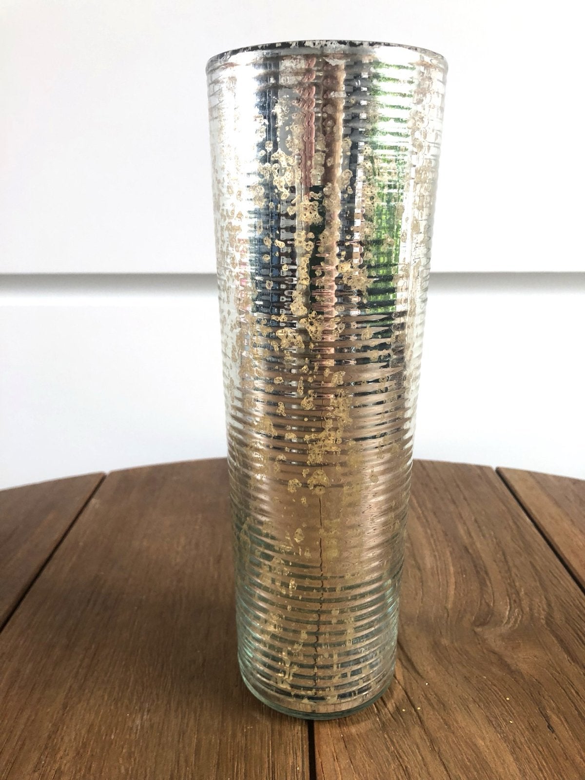 Riviera Maison Brogue Steel Vaas - Zilverkleurig Glas, Huis en Inrichting, Woonaccessoires | Vazen, Ophalen of Verzenden