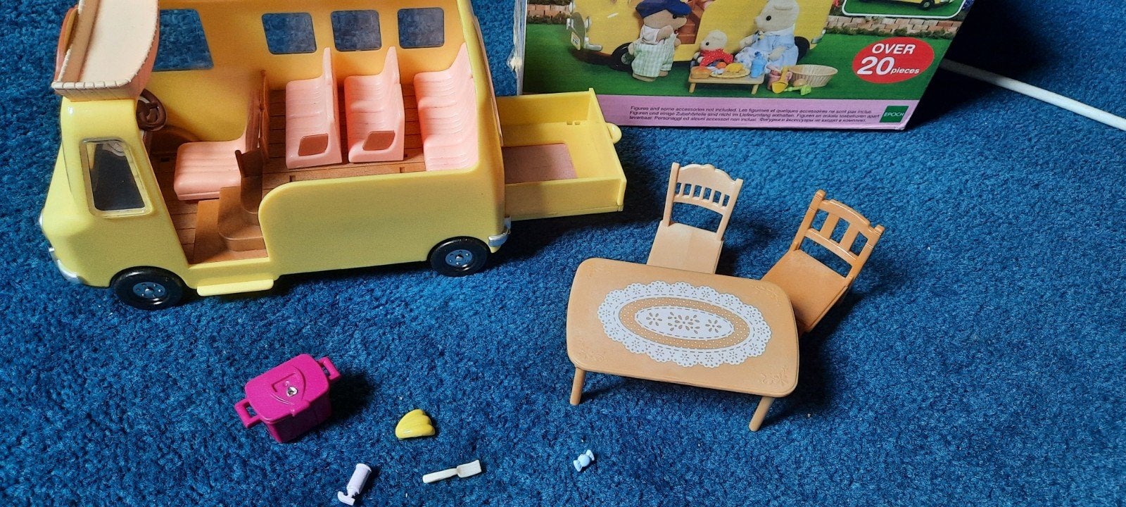 Sylvanian Families Nursery School Bus met accessoires, Ophalen of Verzenden, Gebruikt