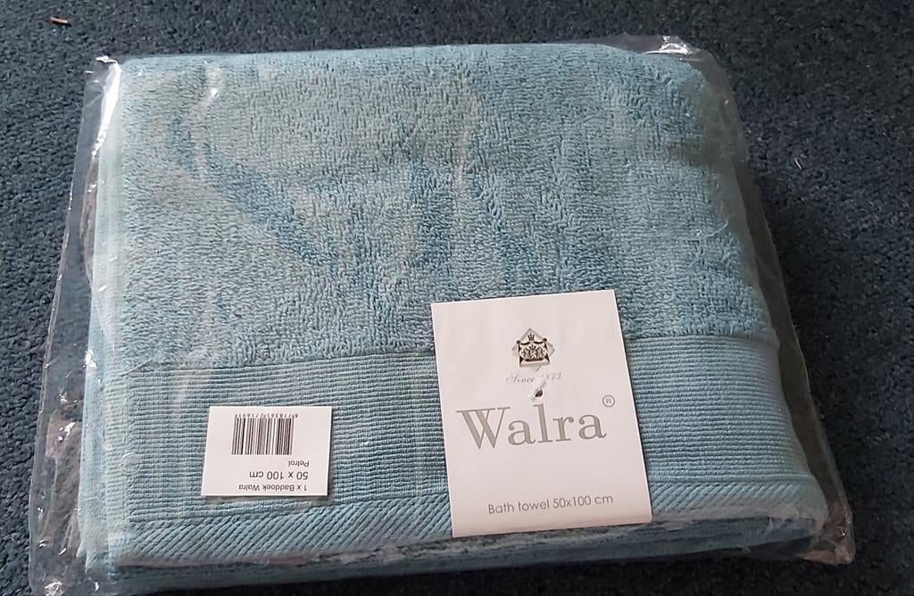 walra handdoek 50x100 cm, Ophalen of Verzenden, Nieuw, Blauw