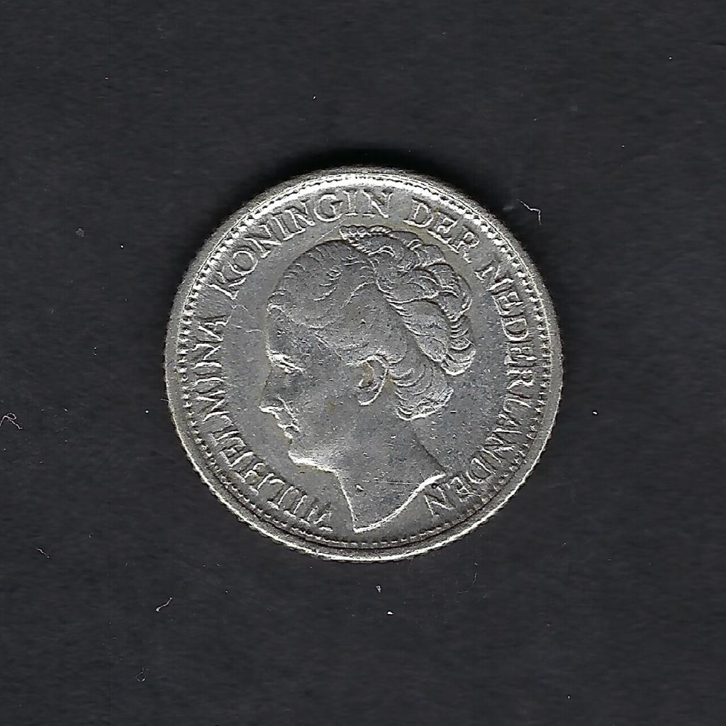 10 cent (dubbeltje) 1943 PE Wilhelmina, Zilver, Ophalen of Verzenden, 10 cent, Koningin Wilhelmina