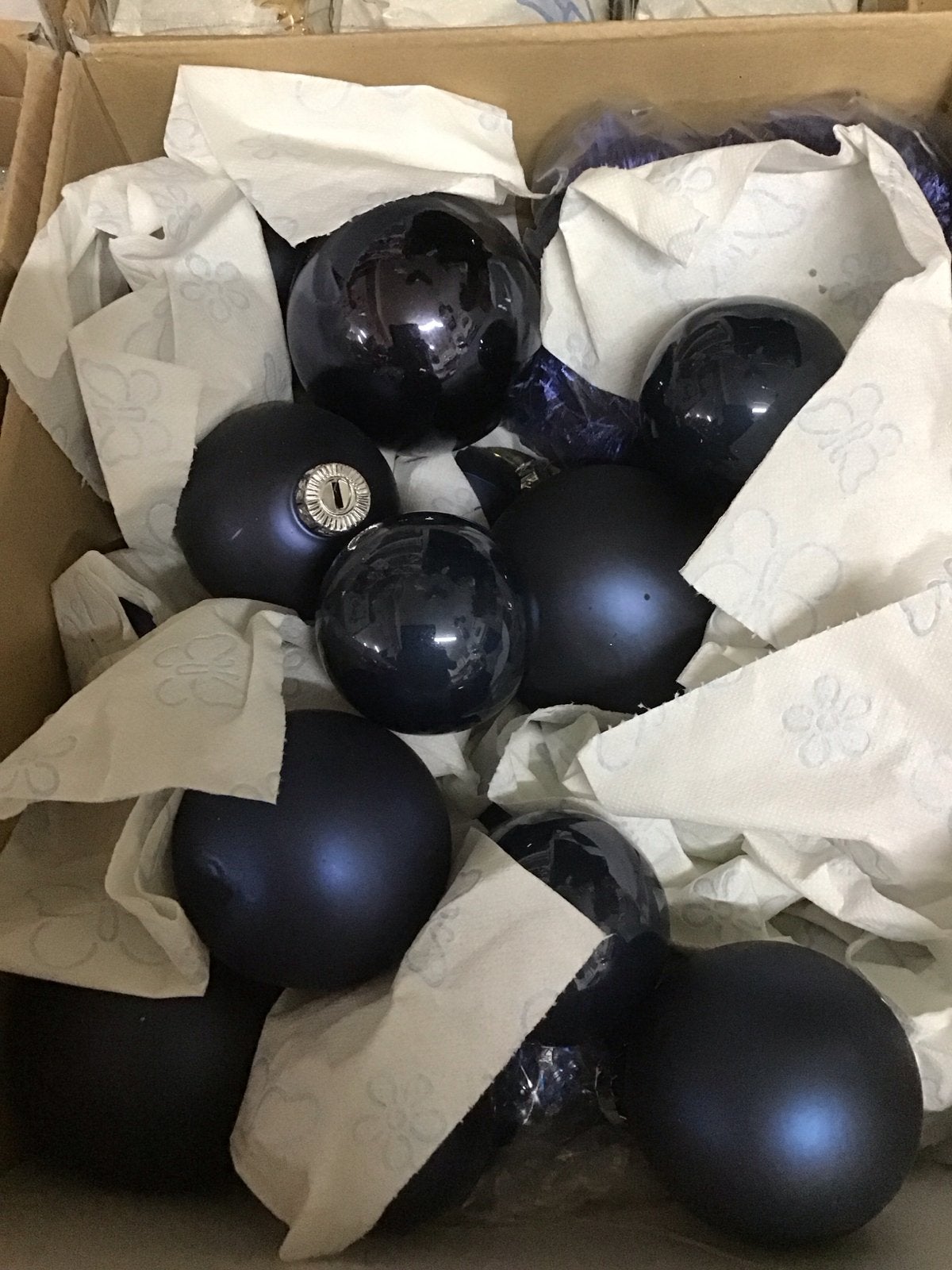 Blauwe glazen kerstballen, Ophalen of Verzenden, Zo goed als nieuw