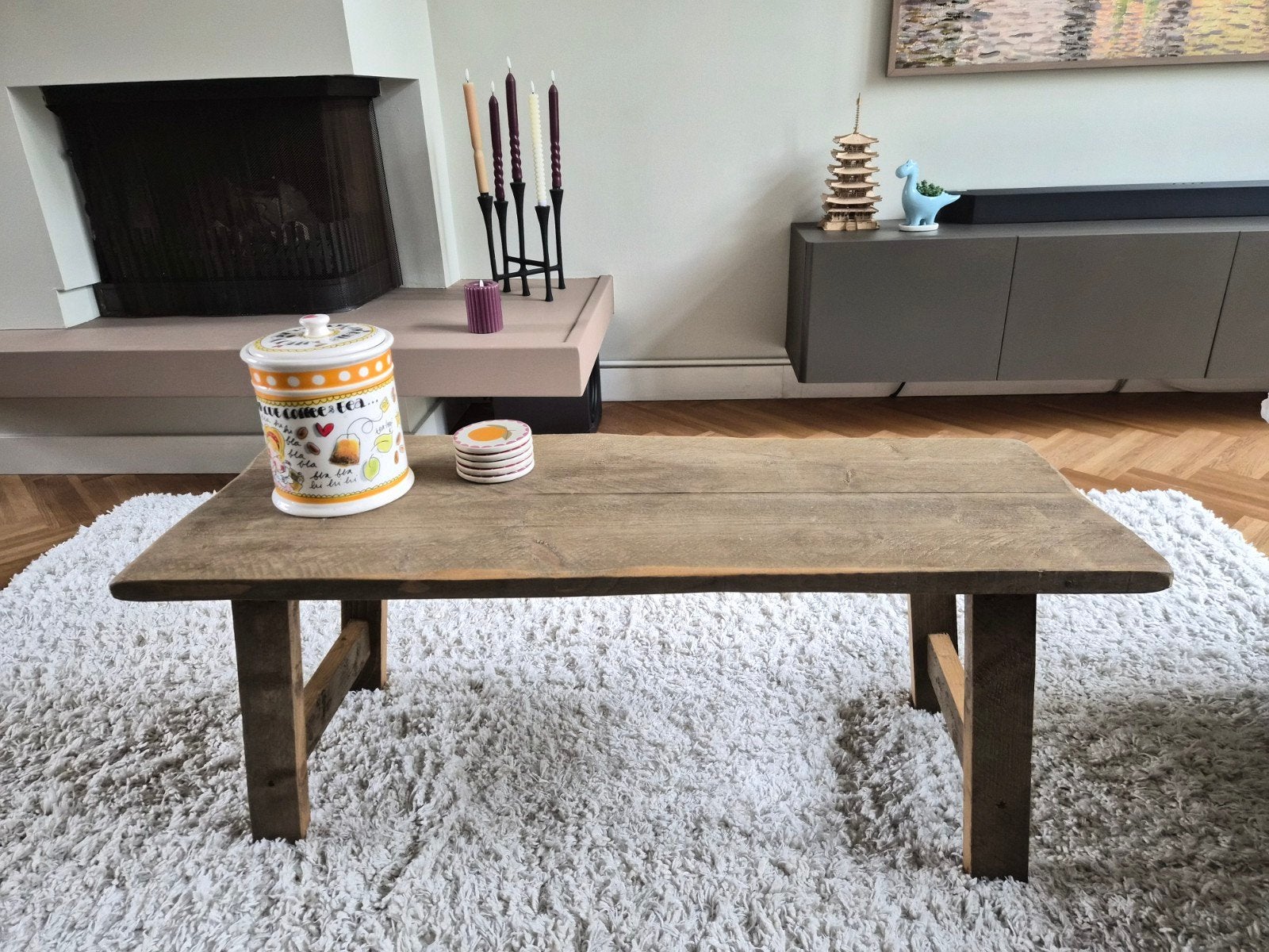 houten tafeltje/bankje, Ophalen, Rechthoekig, 50 tot 100 cm, 50 tot 100 cm