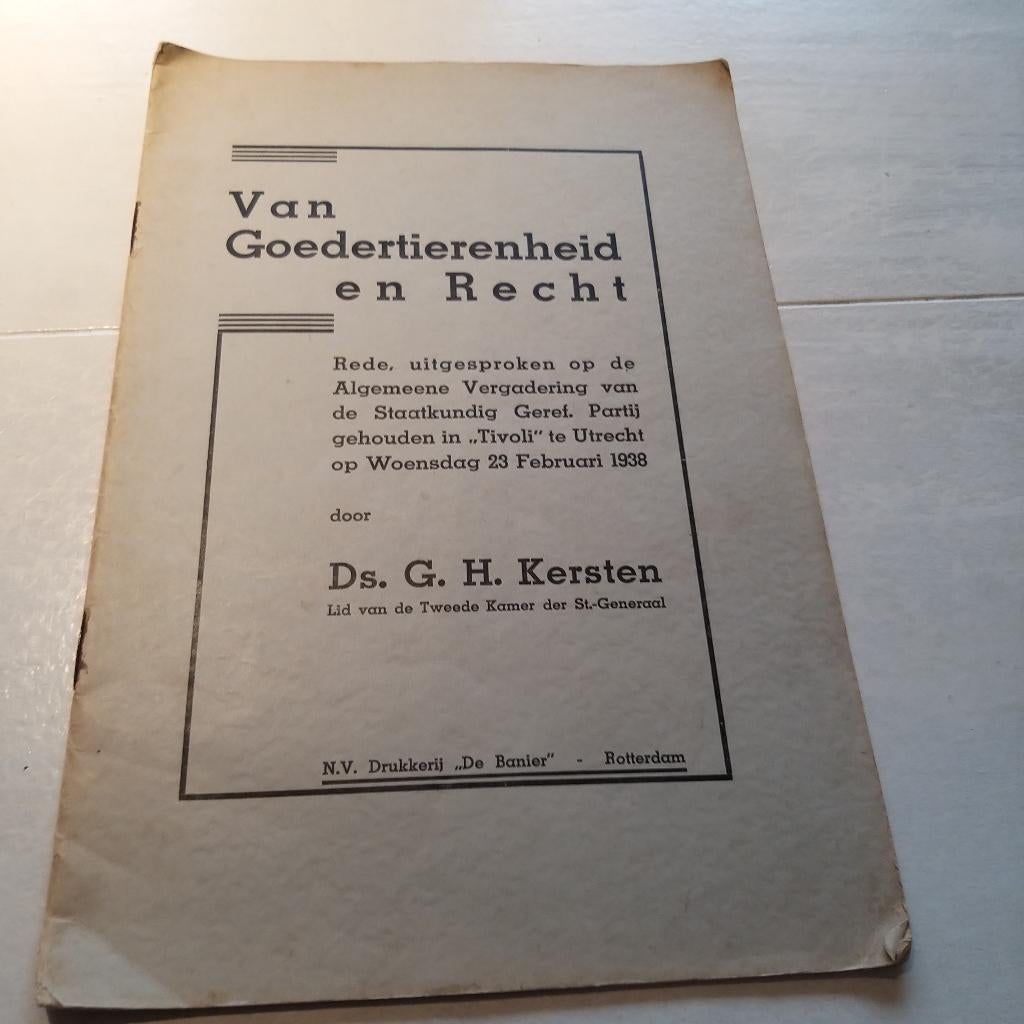 van goedertierenheid en recht Ds G H Kersten rede 1938, Gelezen, Ds G H Kersten, Christendom | Protestants, Ophalen of Verzenden