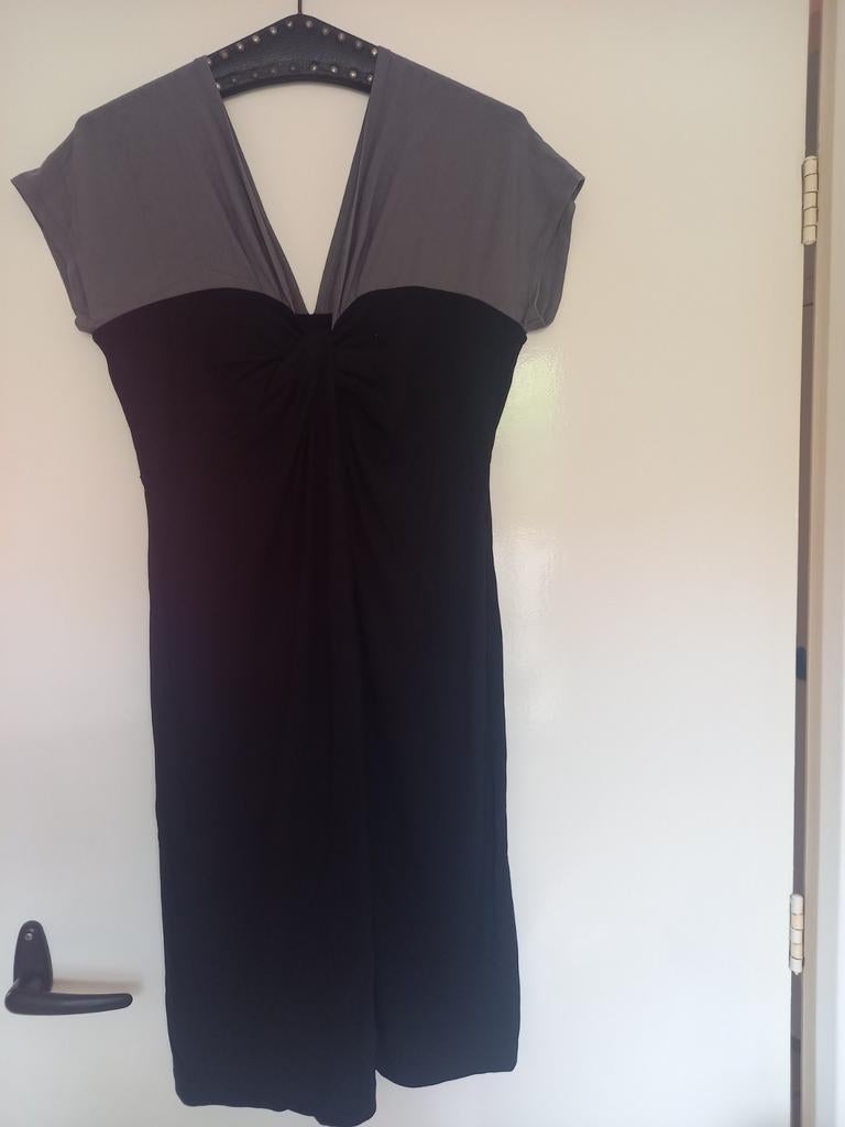 Jurk zwart grijs cora kemperman maatM, Kleding | Dames, Maat 38/40 (M), Zwart, Ophalen of Verzenden, Knielengte