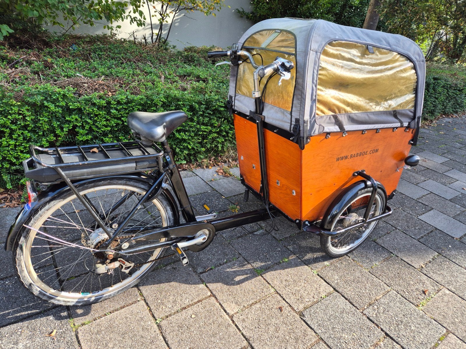 tekoop electrische bakfiets, Ophalen, Gebruikt, 4 kinderen of meer, Huif