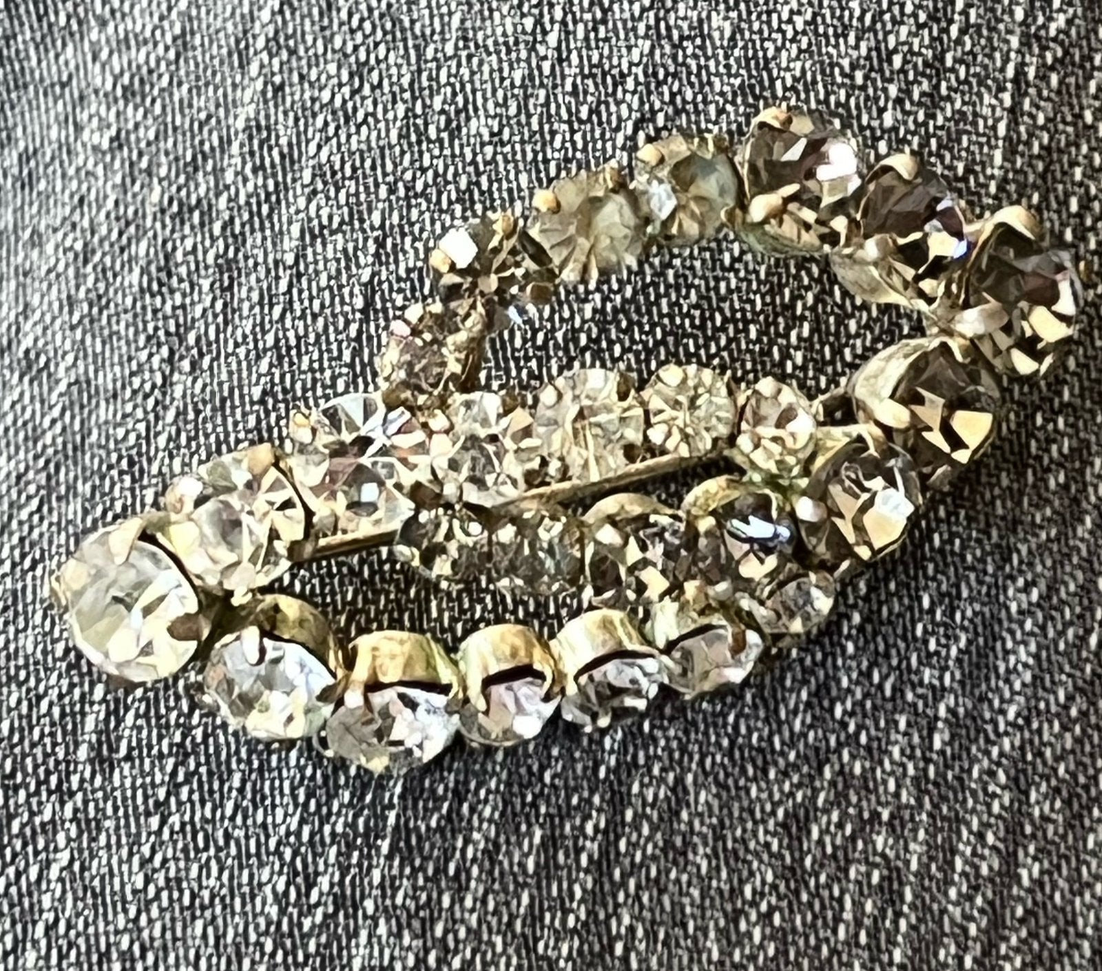Mooie strass broche., Overige materialen, Gebruikt, Verzenden, Zilver
