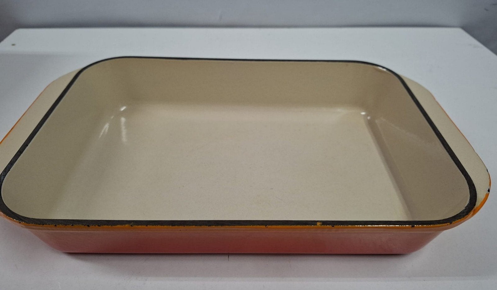 Le Creuset Ovenschaal Gietijzer Oranje - Zo goed als nieuw, Gietijzer, Overige typen, Carolinasoutlet@hotmail.com, Le Creuset