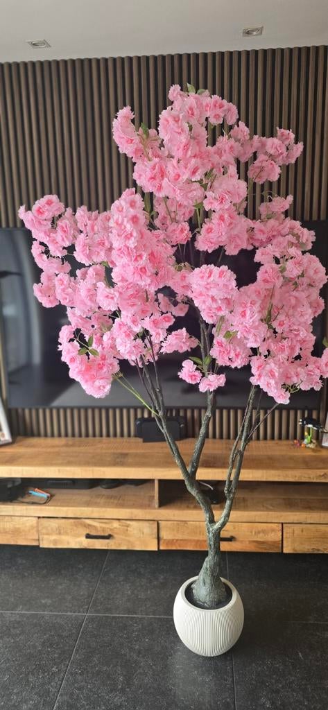 Realistische Kunst Kersenbloesemboom 215 cm Roze, Roze, Onderhoudsvrij, Kunstplant, Nieuw