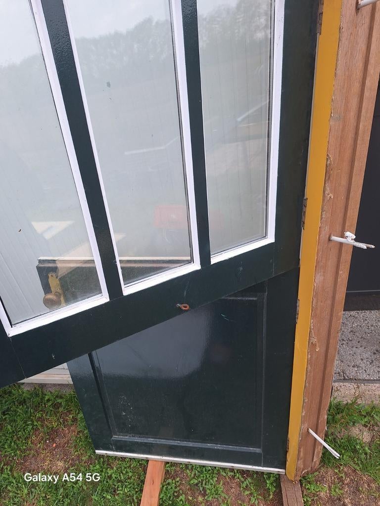 Schuurdeur met Glaspanelen, Doe-het-zelf en Verbouw, Deuren en Horren, Ophalen of Verzenden, Gebruikt, Buitendeur, Minder dan 200 cm