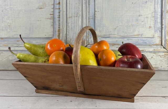 Vintage kleine houten pluk bak oogstbak fruitbak, Gebruikt, Mand, Ophalen of Verzenden, Rechthoekig