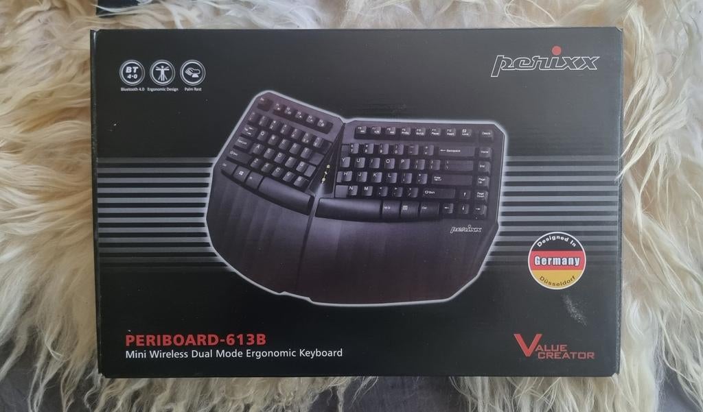 Perixx Periboard-613B Mini Draadloos Ergonomisch Toetsenbord, Ergonomisch, Ophalen of Verzenden, Draadloos, Zo goed als nieuw