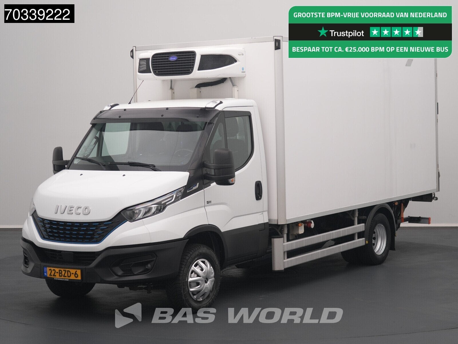 Iveco Daily 72C14 CNG Koelwagen Vriezer Laadklep Lamberet AC, Auto's, Automaat, Stof, Gebruikt, Euro 6
