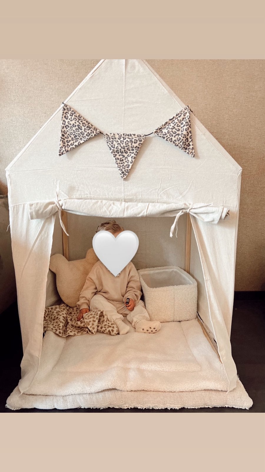Speeltent canvas/linnen beige, Ophalen