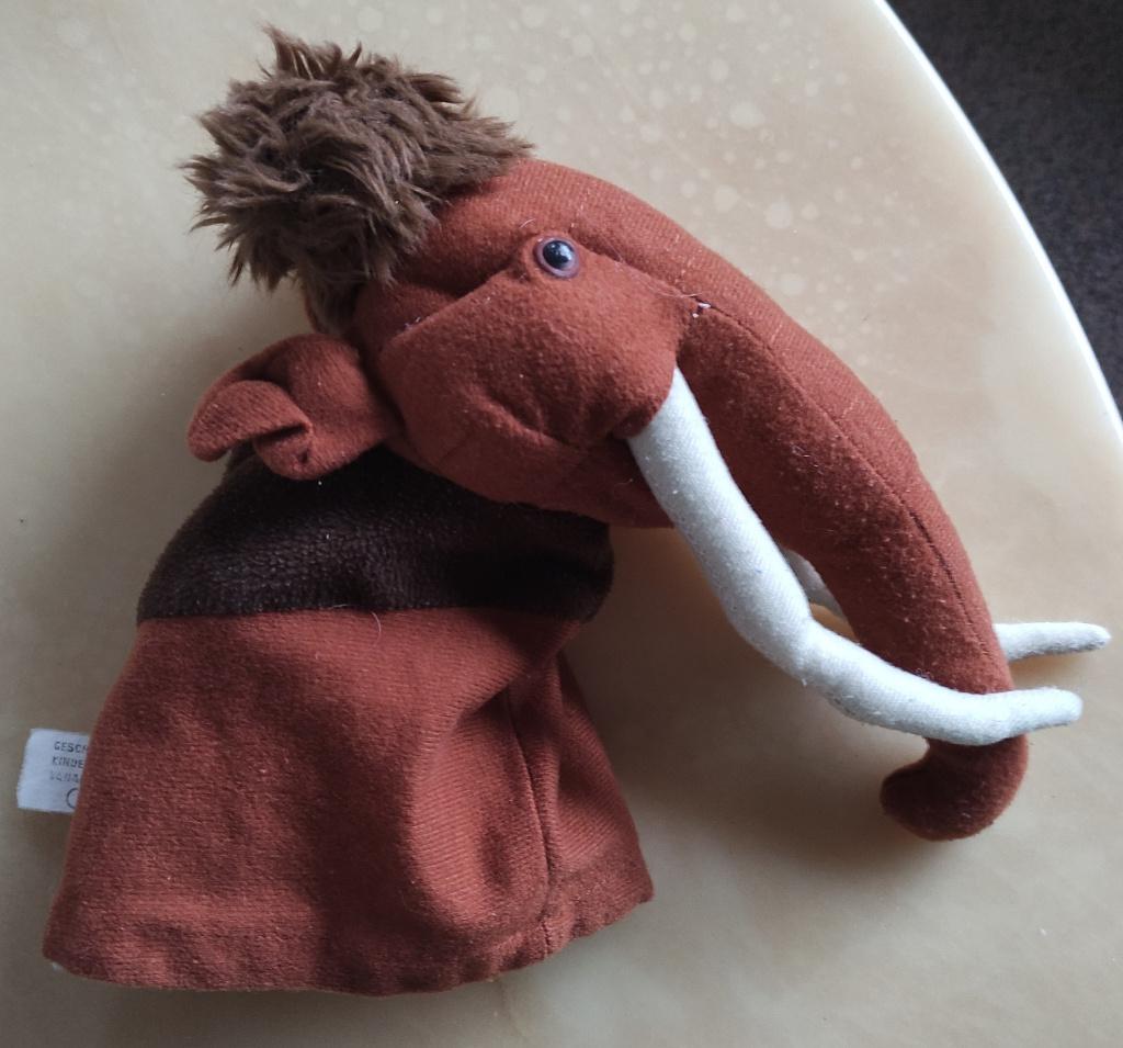 MANNY handpop Mammoet uit film Ice Age 2, poppenkast pop, Overige karakters, Overige typen, Ophalen of Verzenden, Zo goed als nieuw