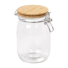 Tala Glazen Voorraadpot met Bamboe Deksel 1200ml, Glas, Ophalen of Verzenden, Zo goed als nieuw, Voorraadpot