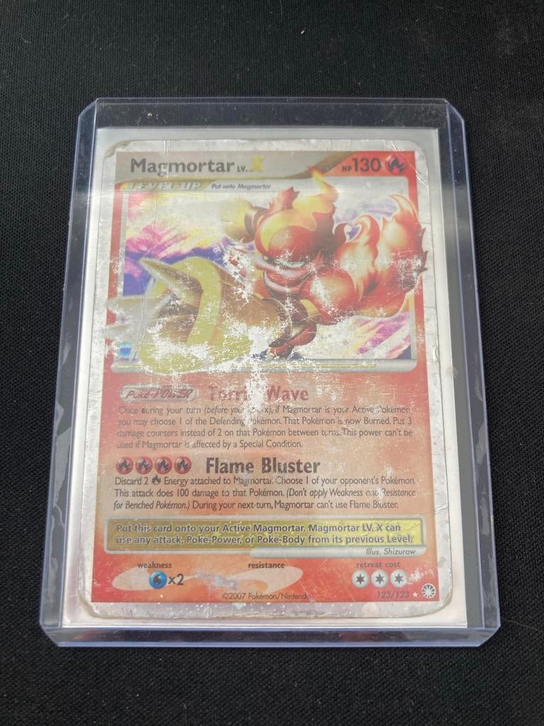 Magmortar LV.X Pokémon Kaart - Zwaar Beschadigd, Ophalen of Verzenden, Gebruikt, Losse kaart