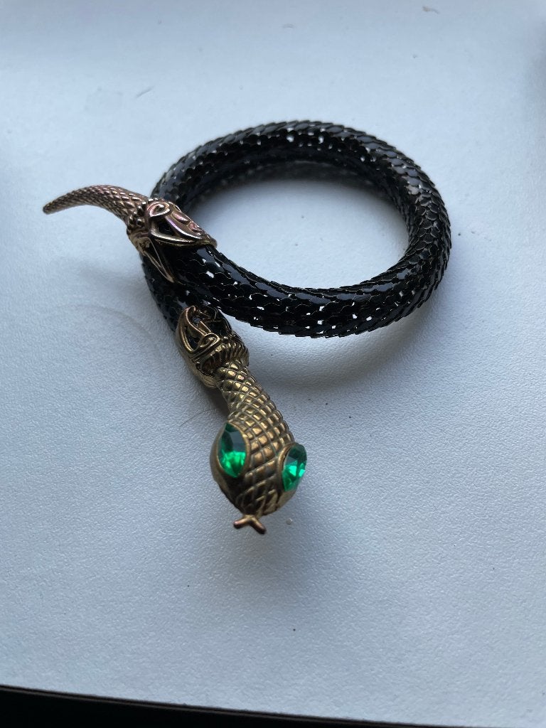 Vintage zwarte slang armband, Sieraden, Tassen en Uiterlijk, Antieke sieraden, Ophalen of Verzenden, Overige materialen, Ring