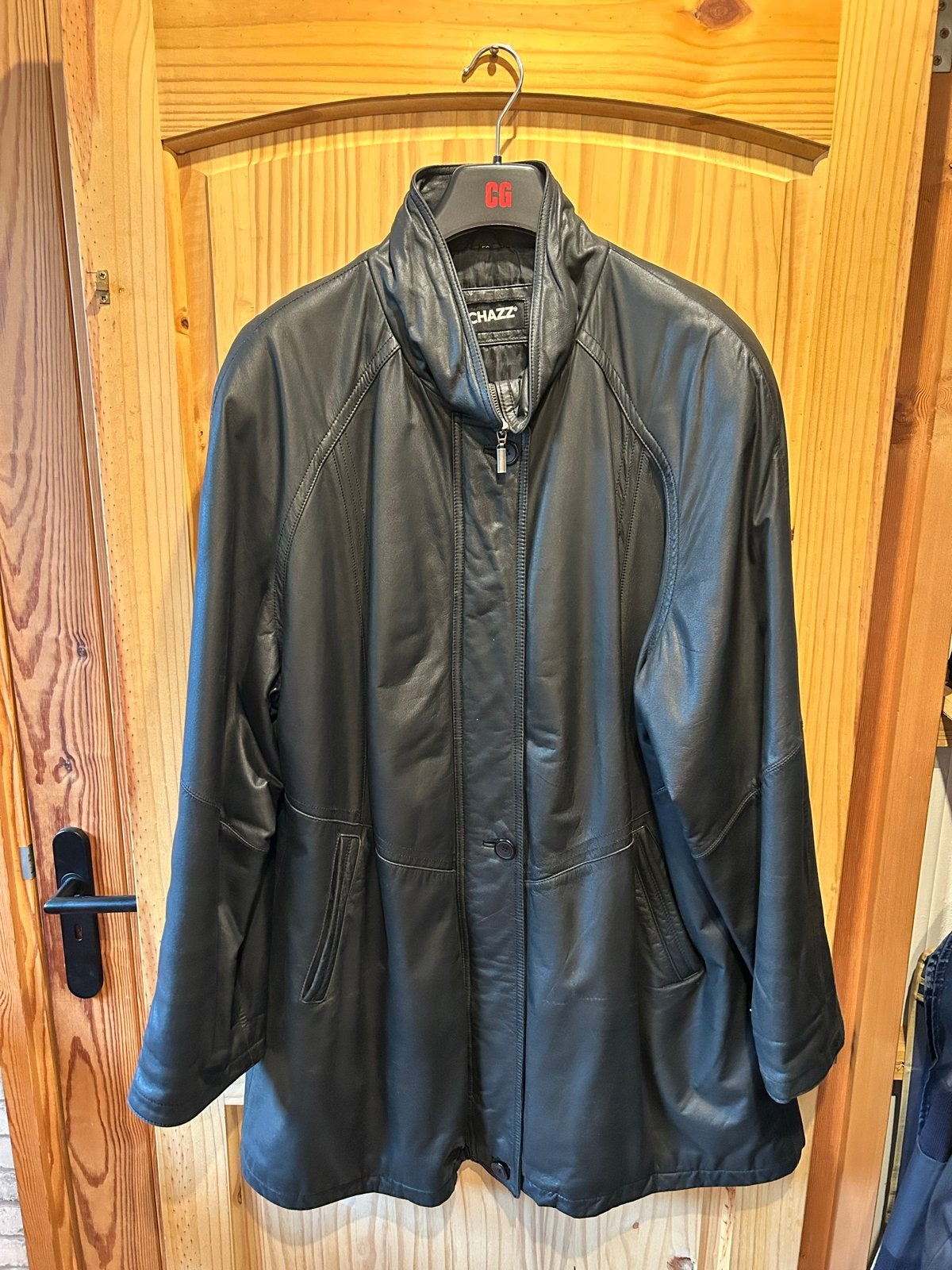 Zwarte leren jas van Chazz, maat 50, Ophalen of Verzenden, Zo goed als nieuw, Maat 46/48 (XL) of groter, Zwart
