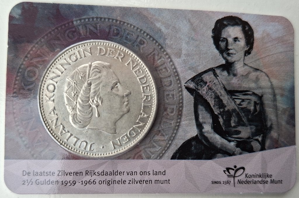 Coincard 60 jaar afscheid zilveren rijksdaalder 1960, Verzenden, Koningin Juliana, 2½ gulden, Losse munt