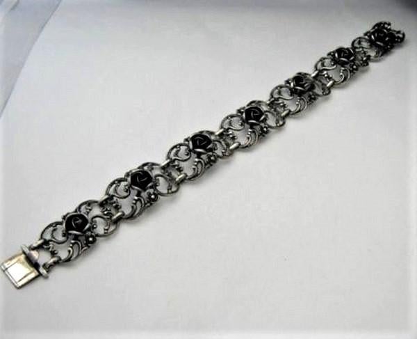 Theodor Klotz TEKA Zilveren Schakelarmband met Rozen (311), Ophalen, Zo goed als nieuw, Zilver, Zilver