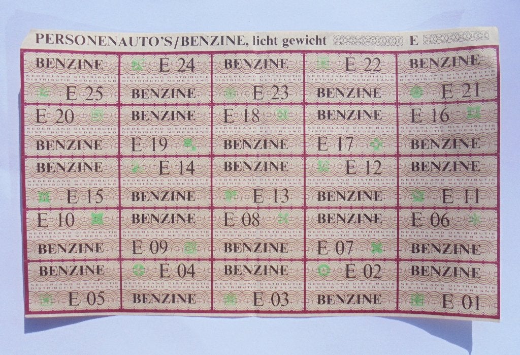Benzine distributiebonnen Oliecrisis Nederland 1973., Ophalen of Verzenden, Overige soorten, Nederland, Overige typen