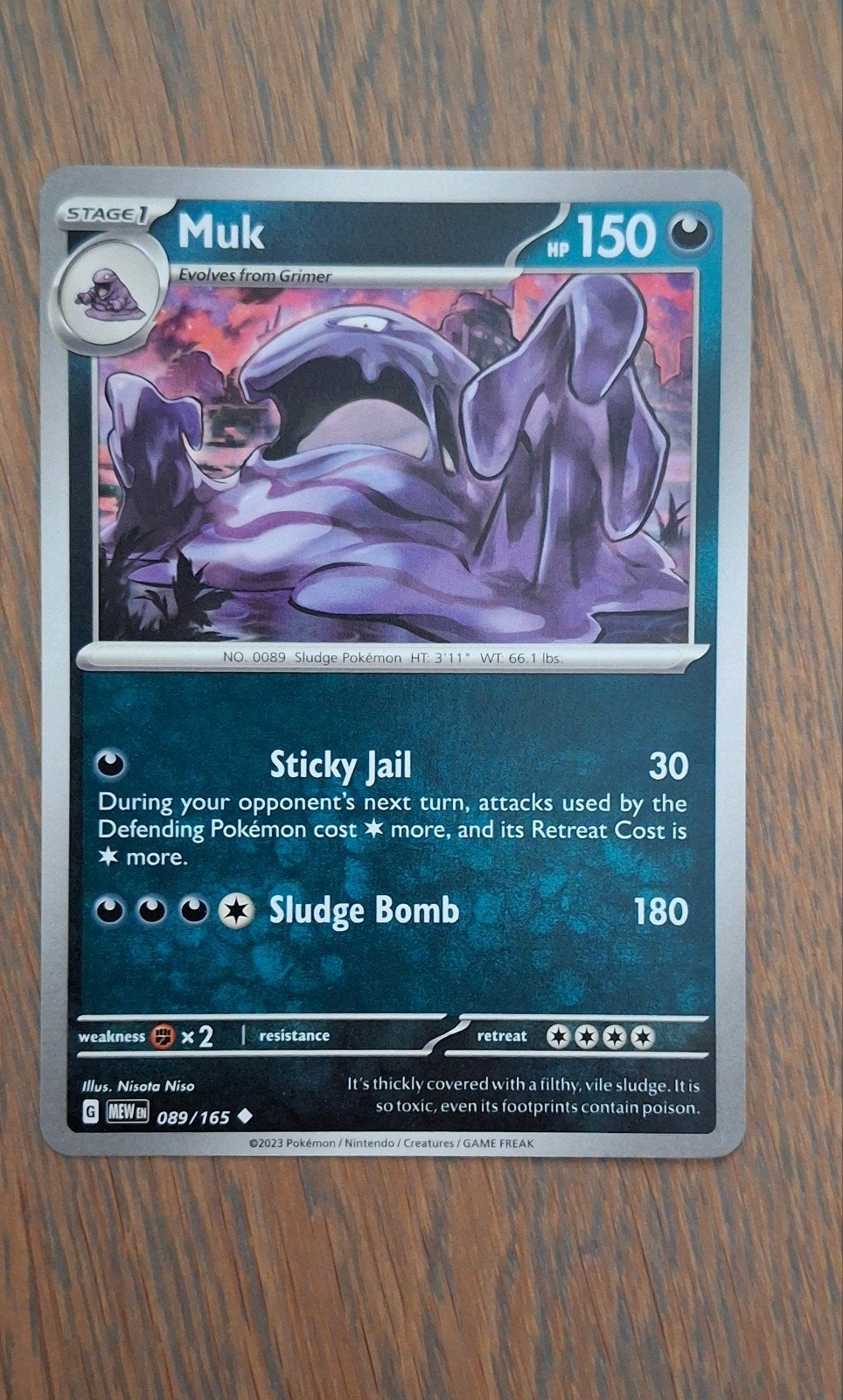 Pokemon Kaart Muk 089/165 - Uncommon, Ophalen of Verzenden, Zo goed als nieuw, Losse kaart