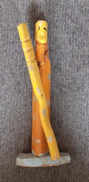 Kunstwerk Julian Stręk - naïeve kunst, Brutalistisch, Ophalen of Verzenden, Handgemaakt, 20 - 50 cm