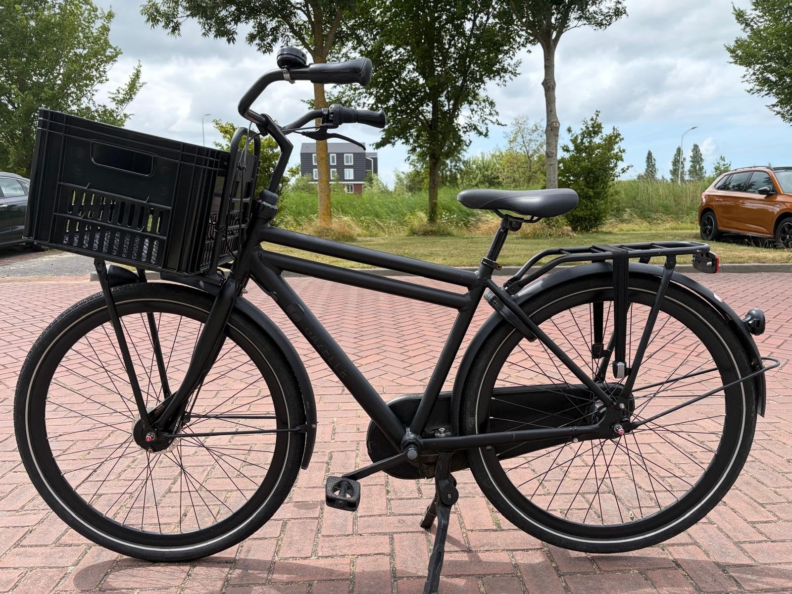 Gazelle PUUR NL transportfiets 49 inch mat zwart krat 7 vers, Terugtraprem, Versnellingen, Zo goed als nieuw, Gazelle Puur NL
