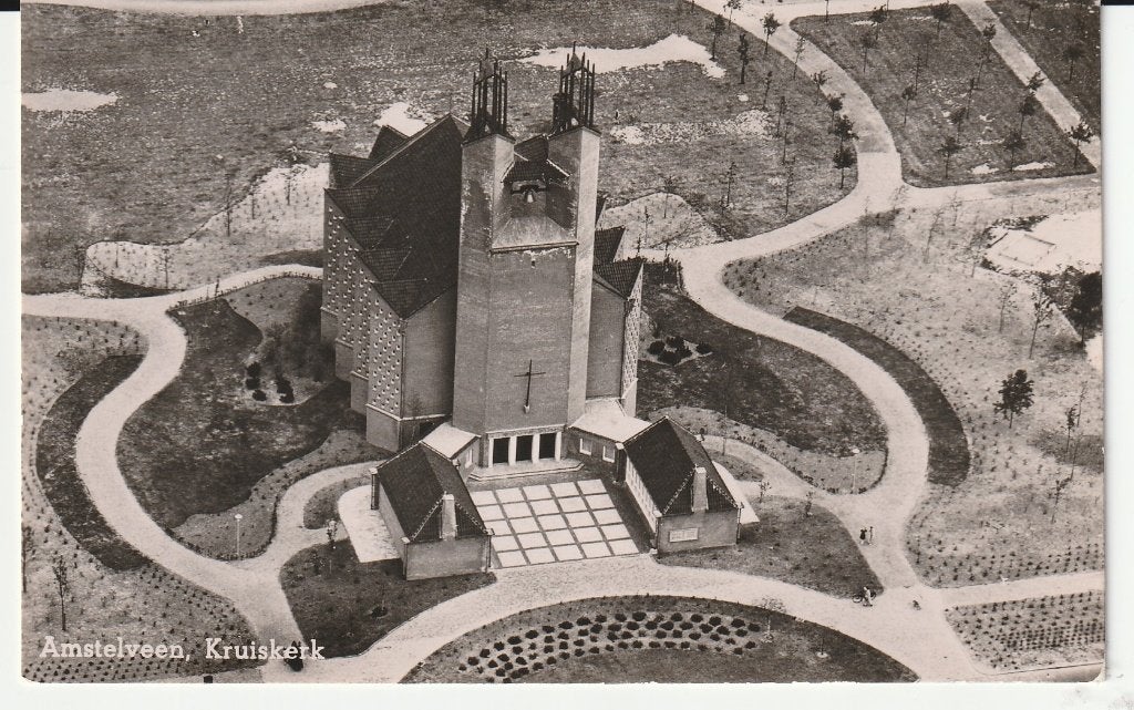 Amstelveen  Kruiskerk, Verzamelen, Ophalen of Verzenden, 1940 tot 1960, Ongelopen, Noord-Holland
