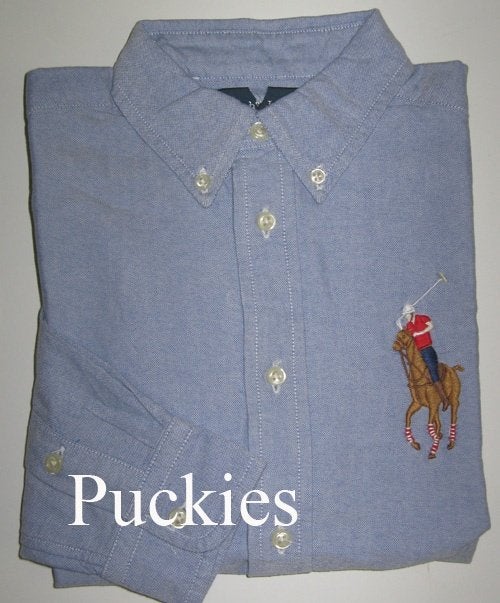 Blauw Ralph Lauren big pony overhemd maat 152 *NIEUW*, Kinderen en Baby's, Kinderkleding | Maat 152, Overhemd of Blouse, Nieuw
