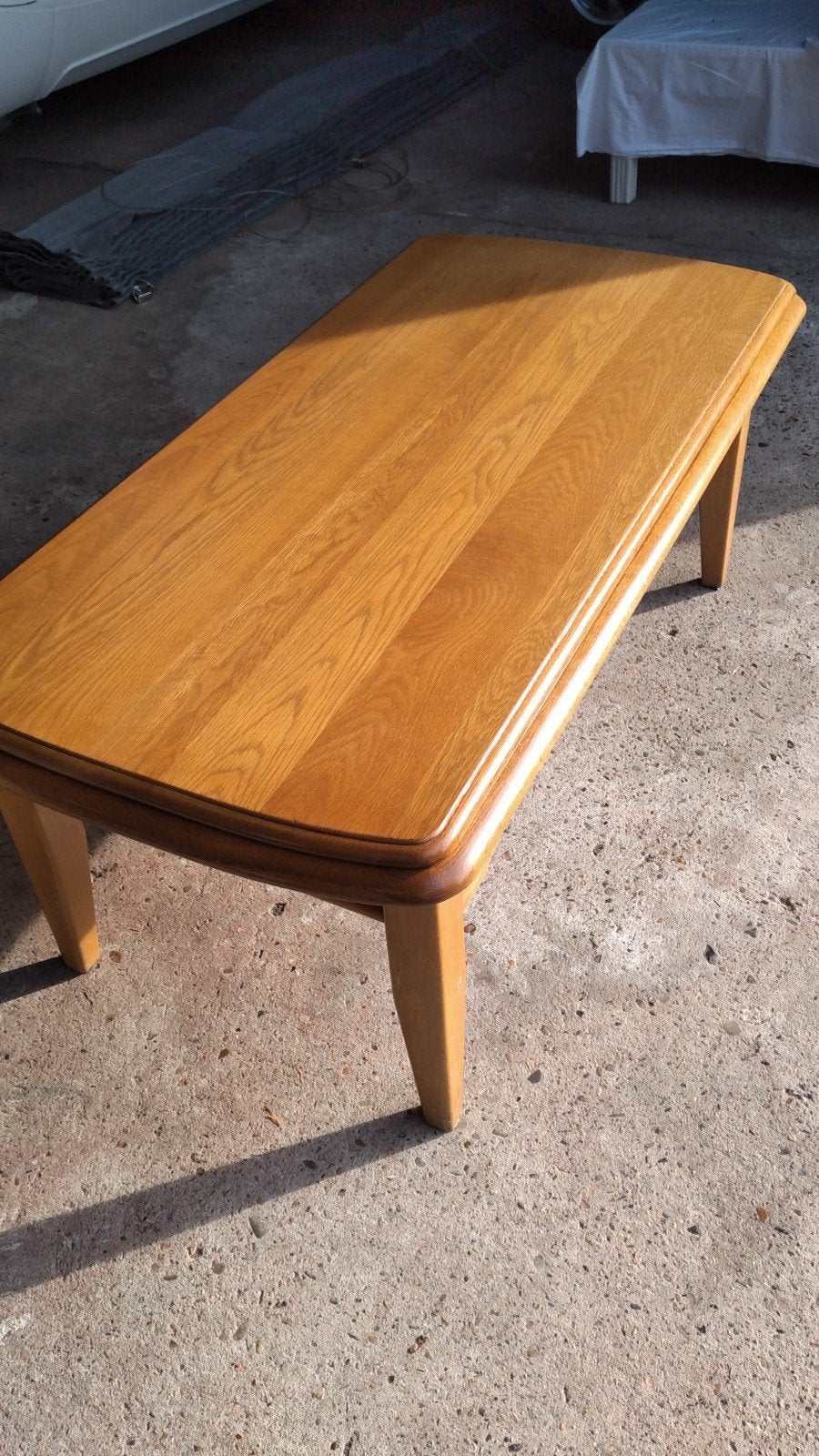 Blank eiken patinee salontafel, Ophalen, Gebruikt, 100 tot 150 cm, Klassiek