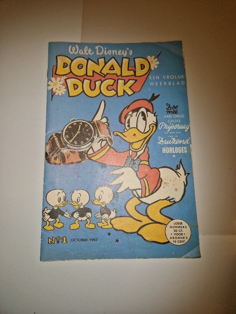 donald duck 1e druk 1e editie october 1952, Eén stripboek, Ophalen, Gelezen