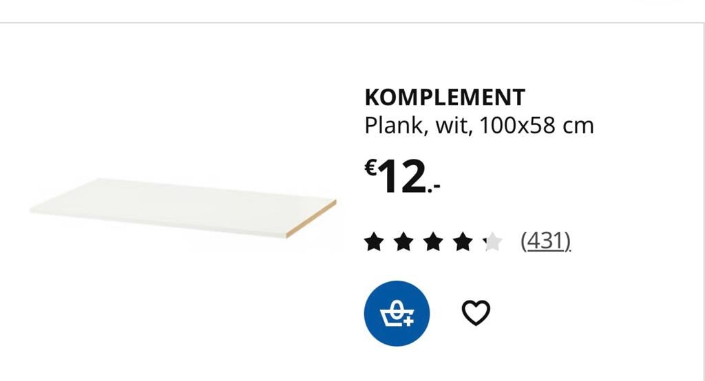 Ikea komplement planken, Ophalen of Verzenden, Zo goed als nieuw