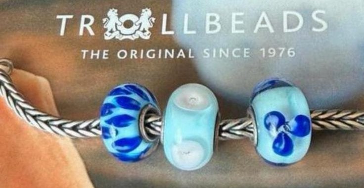 Prachtige blauwe Trollbeads glaskralen, Glas of Kristal, Ophalen of Verzenden, Zo goed als nieuw, Trollbeads