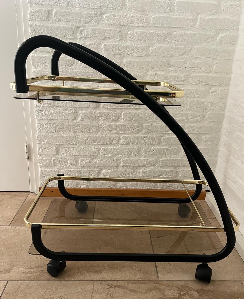 Mooie vintage trolley, goudkleurig met zwart, Huis en Inrichting, Ophalen, Gebruikt