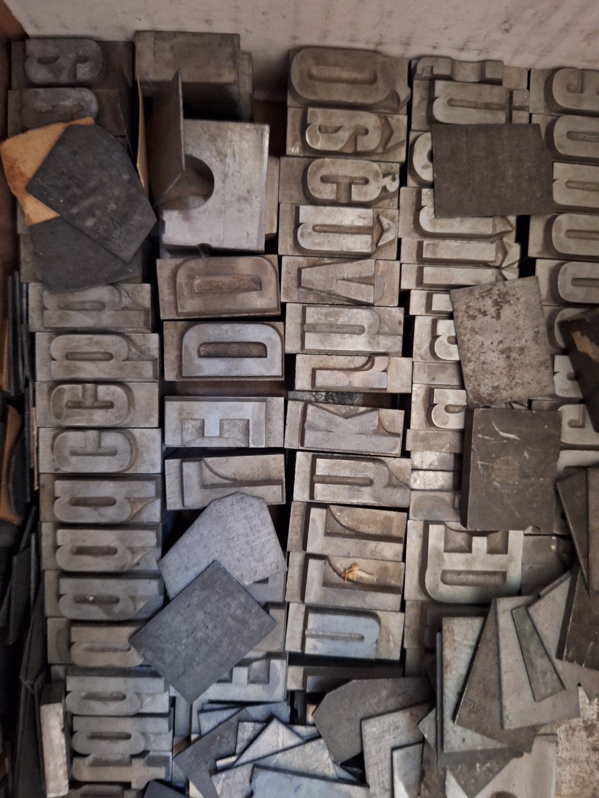 Vintage Loodzetsel Letterpress Letters - Diverse Afmetingen, Ophalen