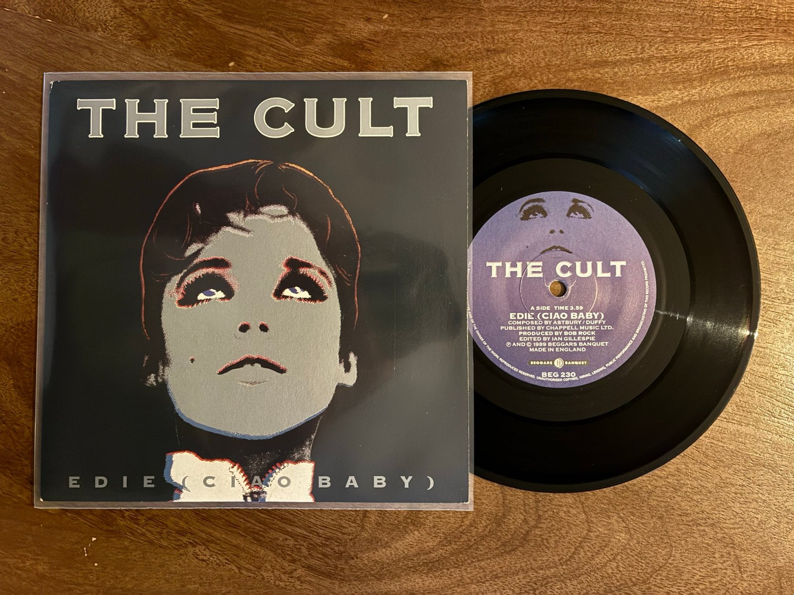 The Cult - Edie ( ciao baby ), Cd's en Dvd's, Vinyl Singles, Ophalen of Verzenden, Zo goed als nieuw, 7 inch, Pop