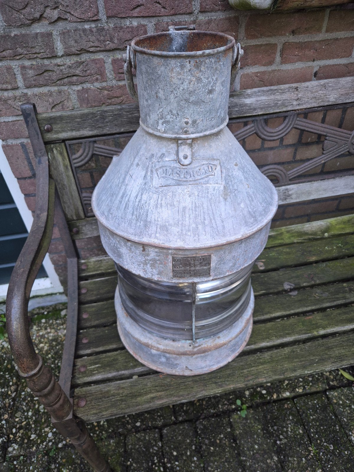 Antieke scheepslamp / navigatielamp - Meteorite A13346, Antiek en Kunst, Ophalen