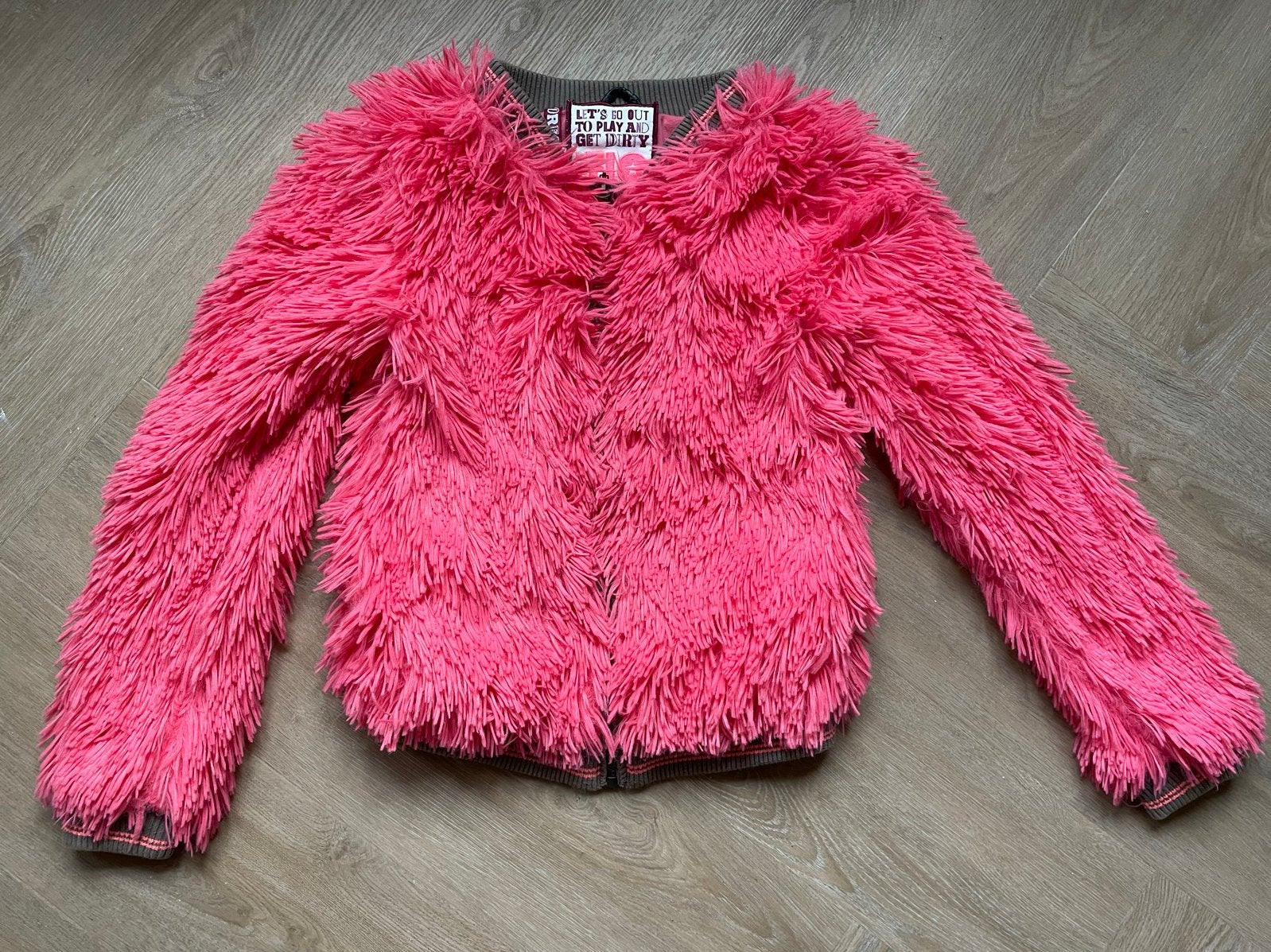 Like Flo Roze fluffy jasje maat 146, Verzenden, Zo goed als nieuw, Meisje, Jas