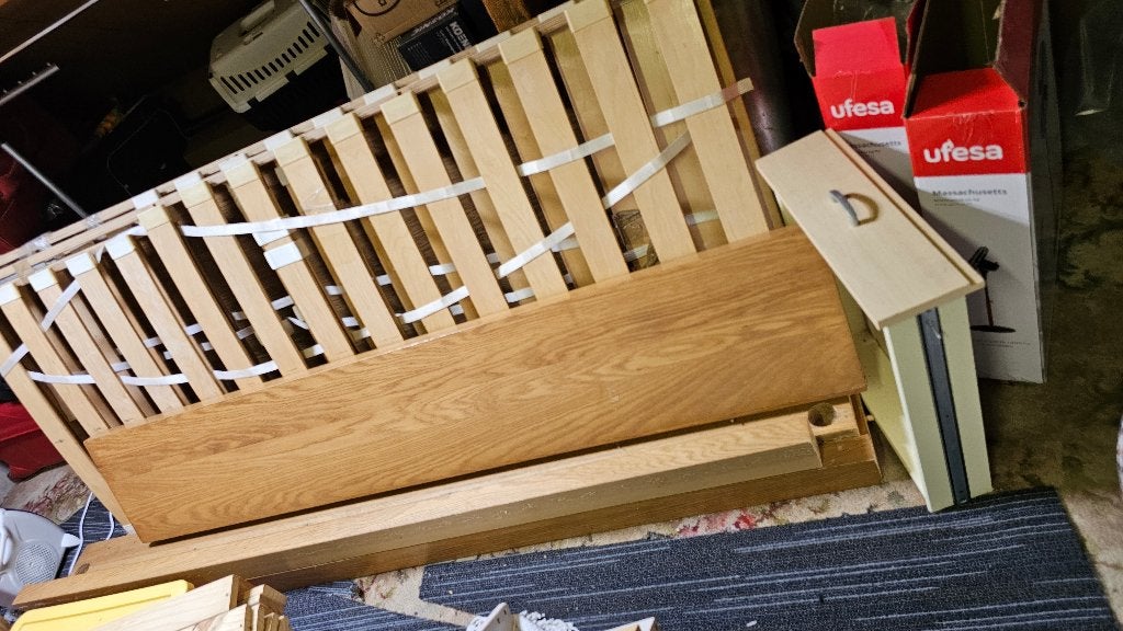 Tweeperson bed, Ophalen, X, Bruin, Tweepersoons