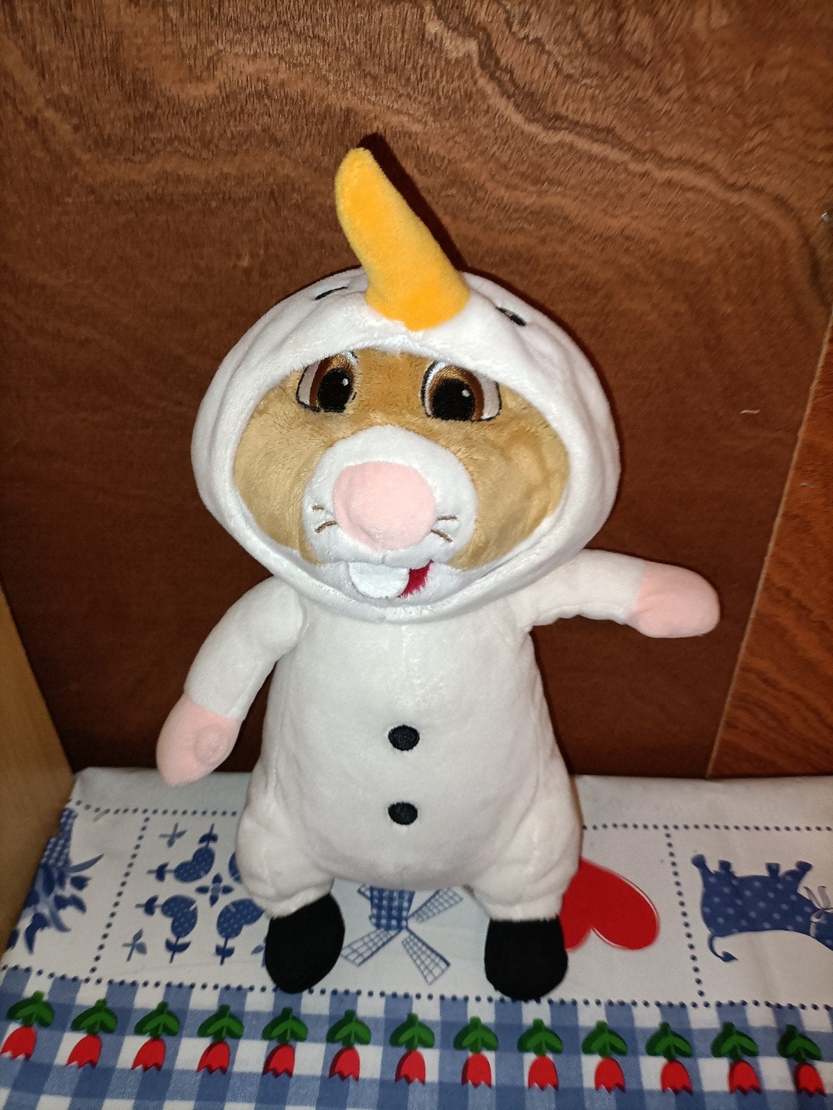 Ah hamster Sneeuwpop knuffel 30 cm groot, Ophalen of Verzenden, Zo goed als nieuw, Overige typen
