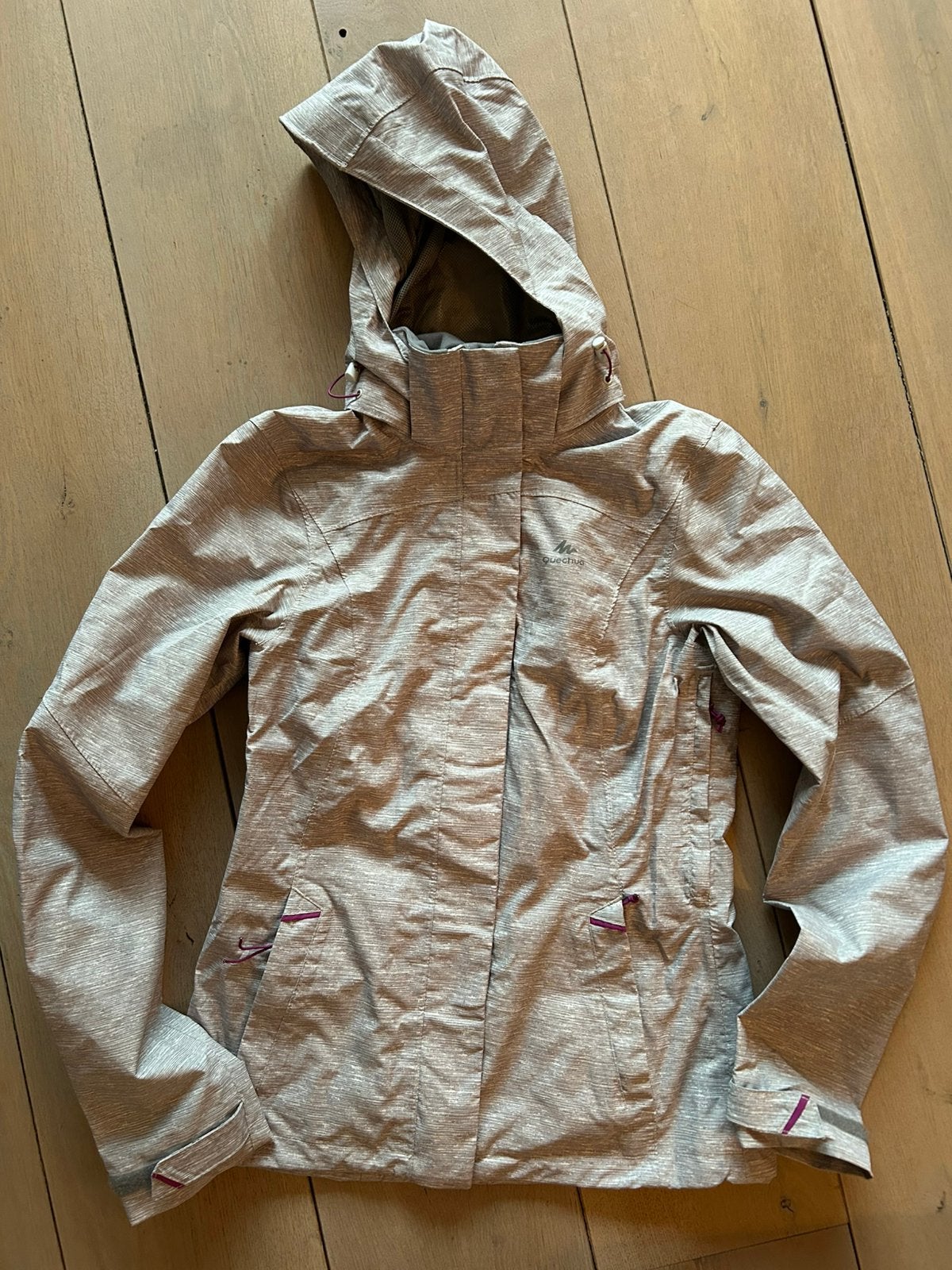 Quechua dames regenjas MH100 - lichtgrijs - maat XXS, Nieuw, Ophalen of Verzenden, Quechua, Maat 34 (XS) of kleiner