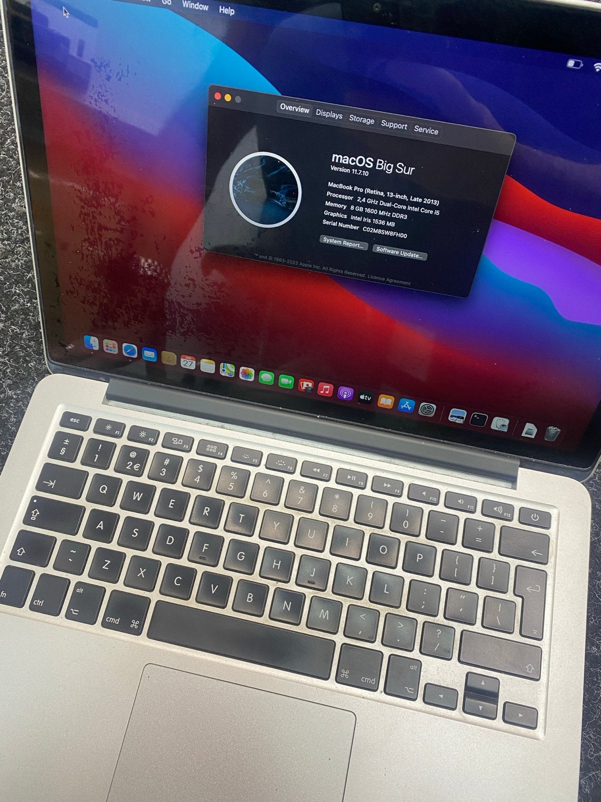 MacBook Pro A1502 (Retina, 13-inch, Late 2013) - 8GB RAM, MacBook Pro, Gebruikt, 2 tot 3 Ghz, Qwerty