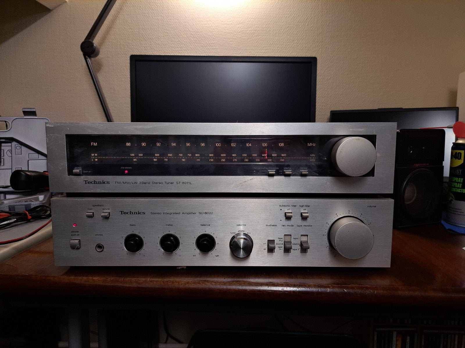 Technics SU-8022 versterker en ST-8011L tuner stereo set, Gebruikt, Tuner of Radio, Losse componenten, Ophalen