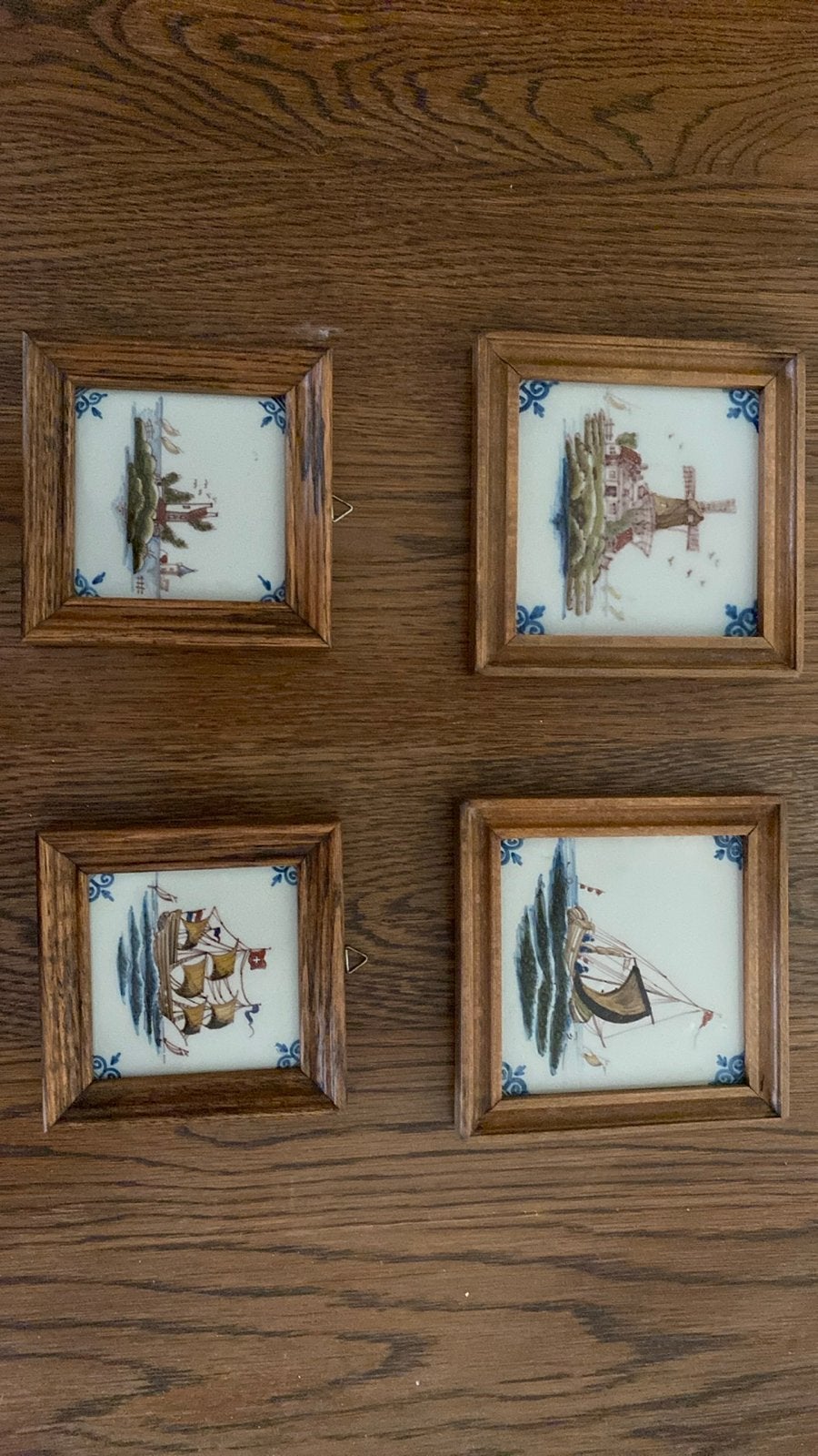 Set van 4 handgeschilderde Makkumer tegeltjes, Ophalen