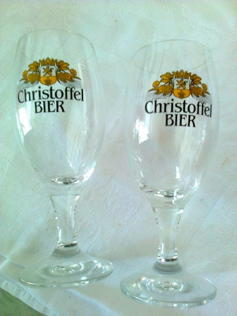 christoffel bierglazen t, Verzamelen, Ophalen of Verzenden, Zo goed als nieuw, Glas of Glazen, Overige merken