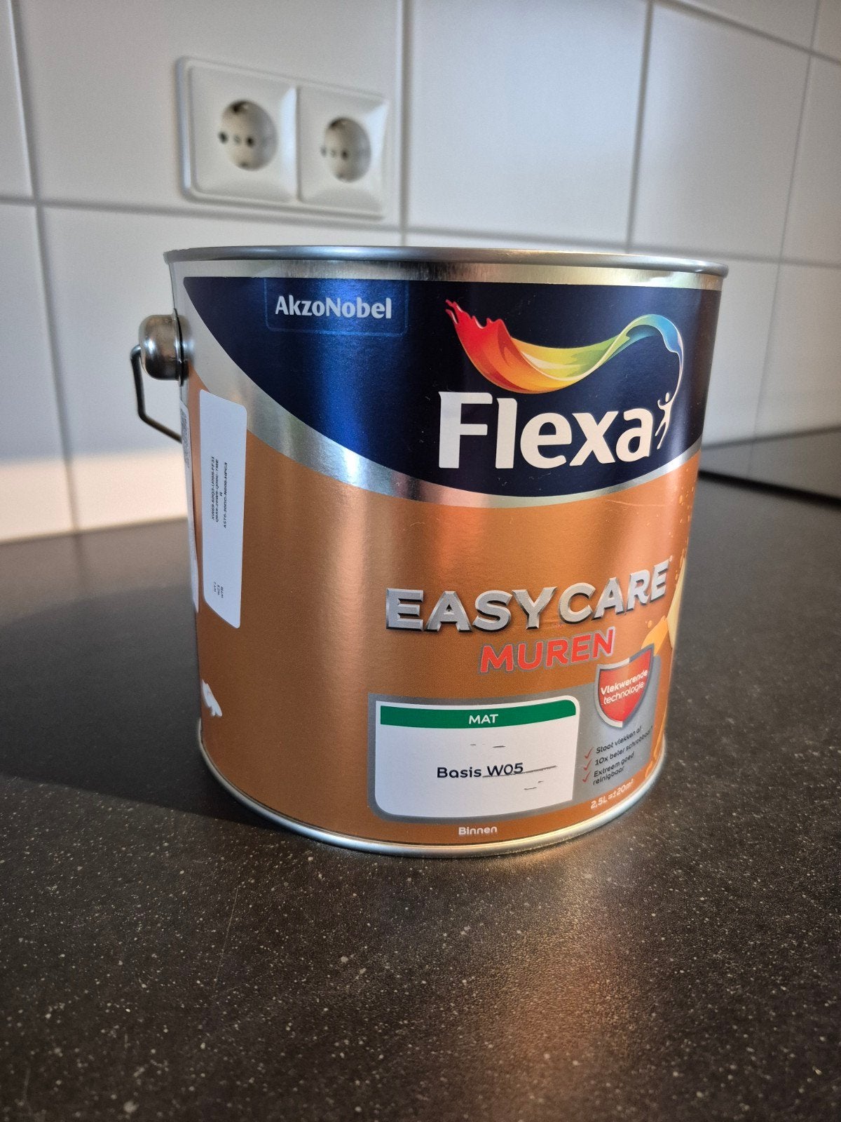 Flexa Easycare Muurverf Mat 2.5L - Sandy Beach, Doe-het-zelf en Verbouw, Verf, Beits en Lak, Ophalen, Beige, Nieuw, Verf