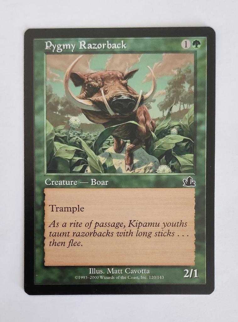 Pygmy Razorback Prophecy MTG Near Mint, Ophalen of Verzenden, Zo goed als nieuw, Losse kaart